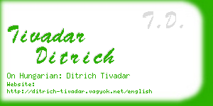 tivadar ditrich business card